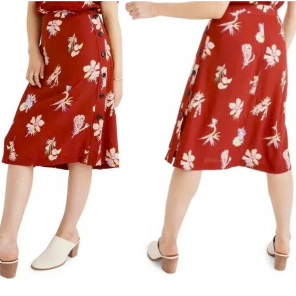 Madewell Side-Button Skirt tropical